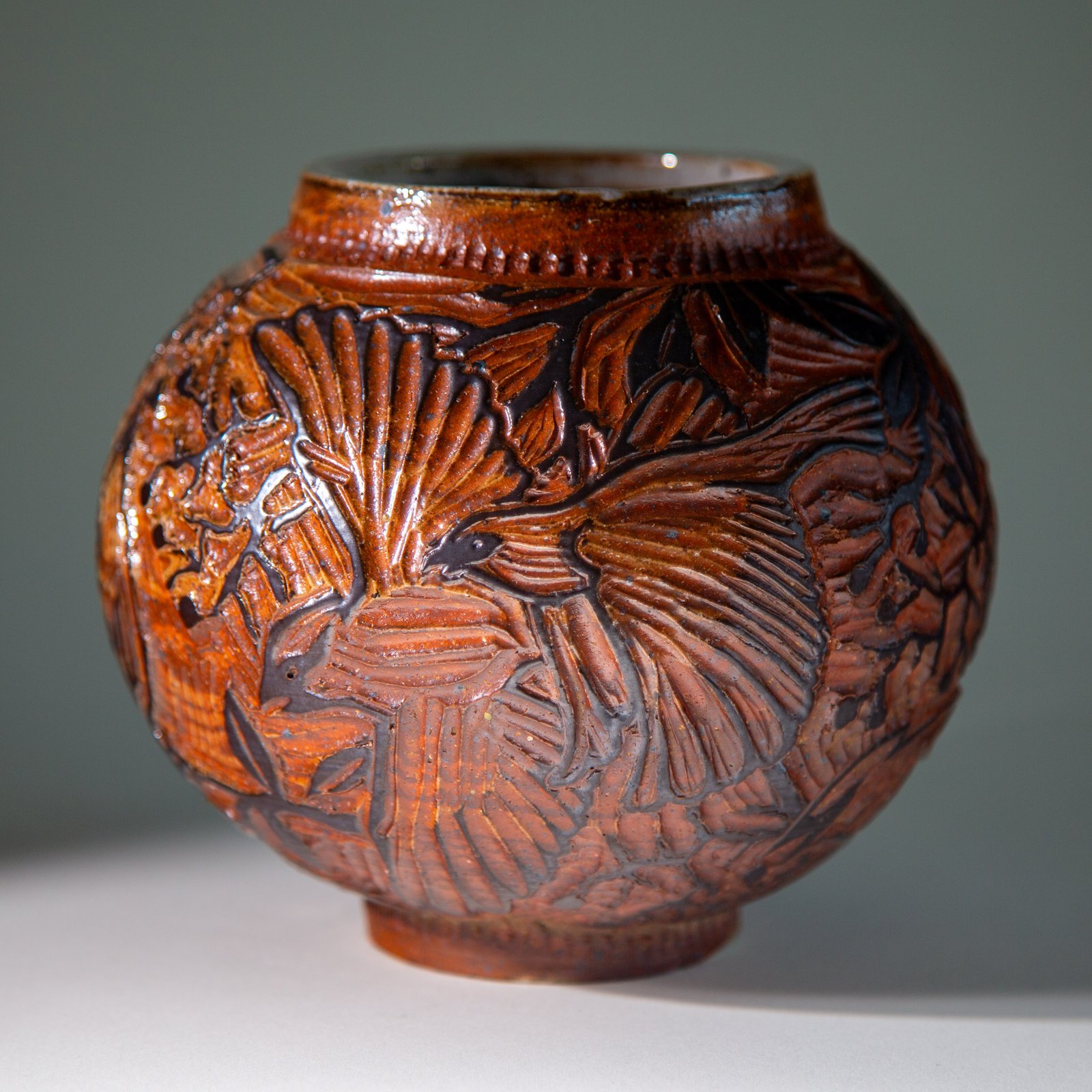 Cedar Waxwing Vase, 2025